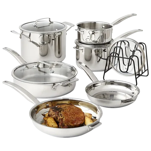 Cuisinart 11-Piece SmartNest Stainless Steel Cookware Set with Organization Rack