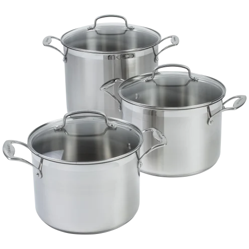 Cuisinart Classic 6-Piece Brushed Stainless Steel Stock Pot Set